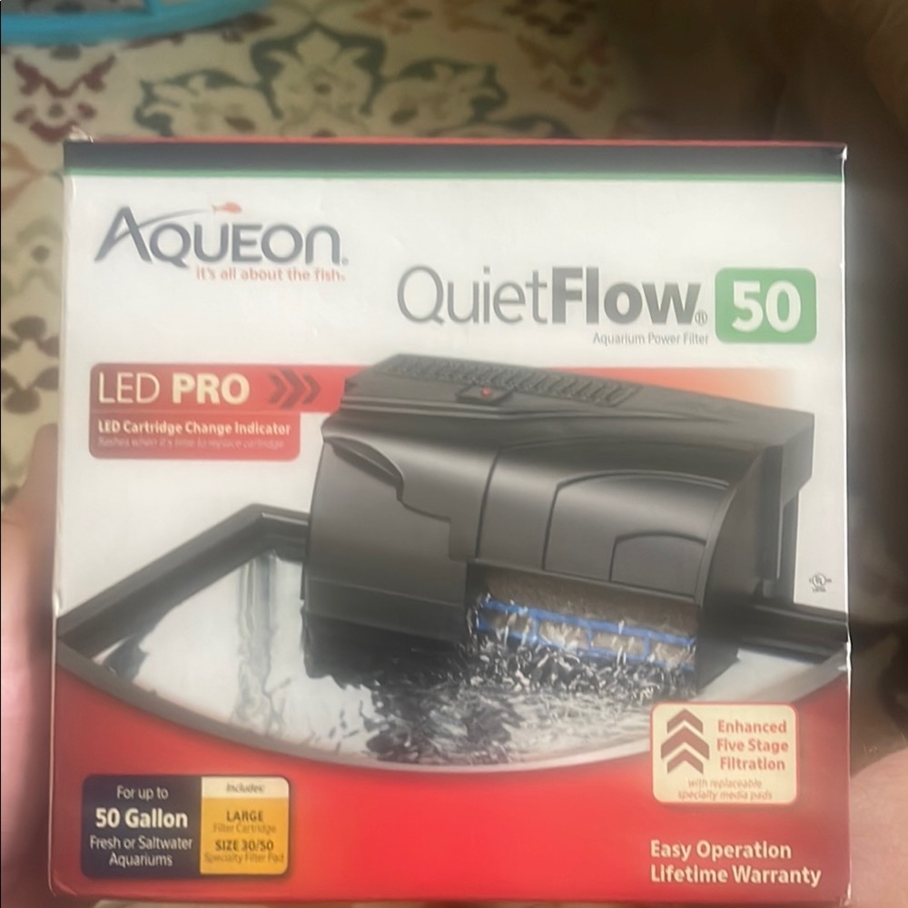 QuietFlow 50 LED PRO Aquarium Power Filter - Black